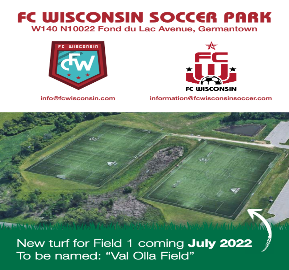 FC Wisconsin Soccer Facility Field 1 to be Re-surfaced and Named Val Olla Field